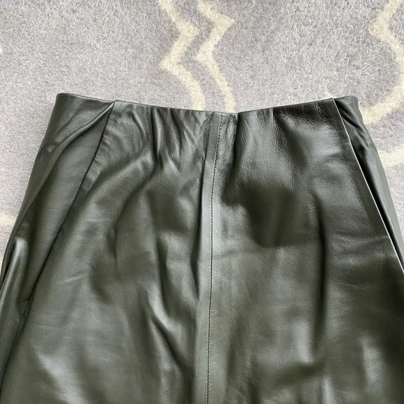 COS Dark Green Maxi Leather Skirt Size 34 - Picture 3 of 12